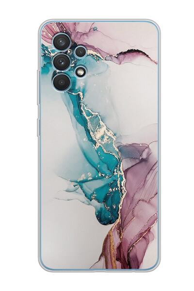 Spoyi Samsung Galaxy A32 Duman Mermer Tasarımlı Süper Şeffaf Telefon Kılıfı