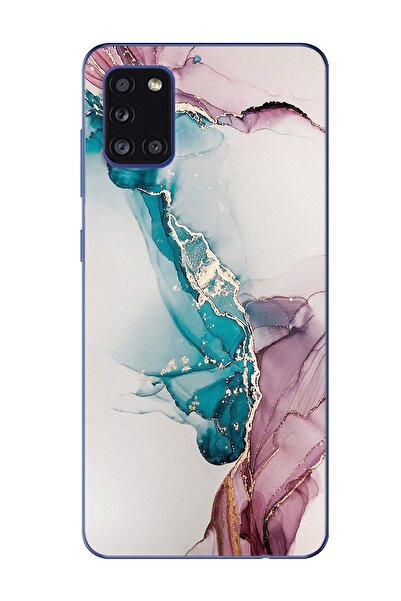 Spoyi Samsung Galaxy A31 Duman Mermer Tasarımlı Süper Şeffaf Telefon Kılıfı