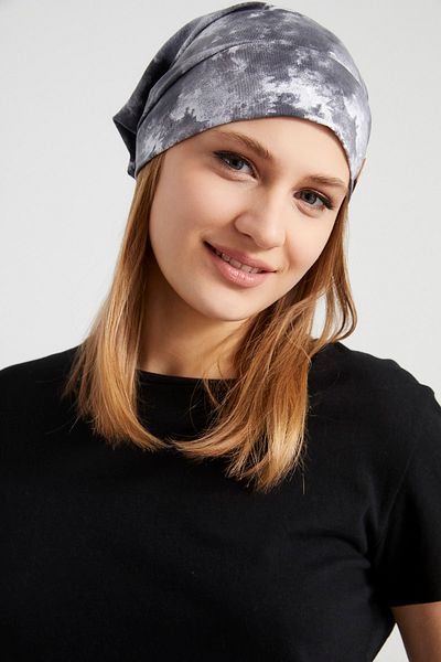 Butikgiz Women's Batik, trendy Rope Detailed 4 Season Hat Beanie Buff Ultra Soft Natural Combed Cotton