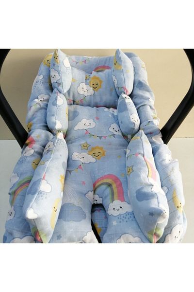 Babies Dream Muslin Fabric Stroller Cover Sheet And Cushion