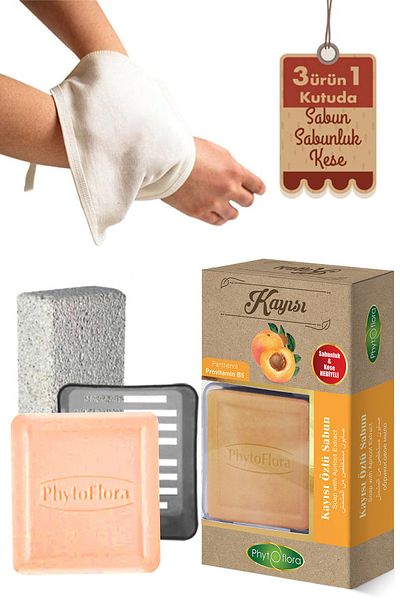 Phytoflora صابون المشمش وفرك الحمام، موزع الصابون الصلب