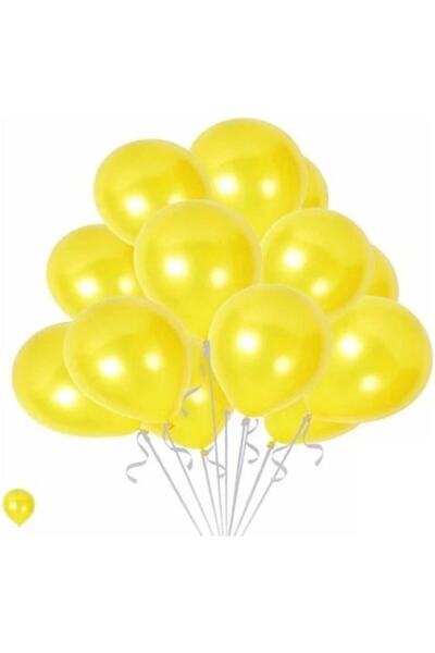 Vipfoni Yellow Metallic Balloon - 10 Pieces