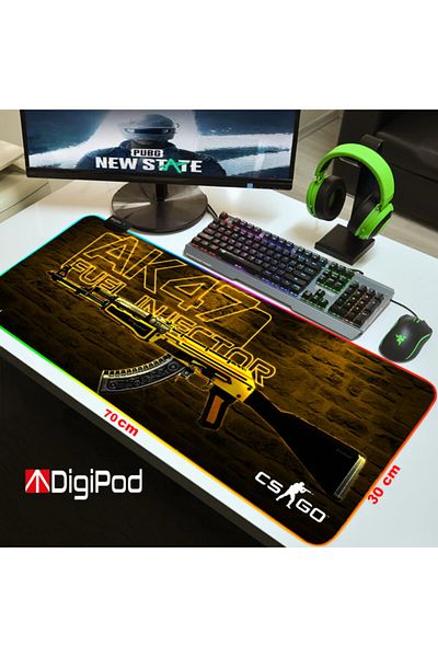 Digipod لوحة ماوس ألعاب RGB RGB قاعدة ماوس ألعاب RGB غير قابلة للانزلاق بسمك 70 × 30 4 مم