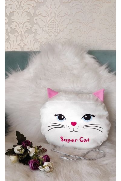 RuaRuga Fleece Decorative Cat Pillow Super Cat