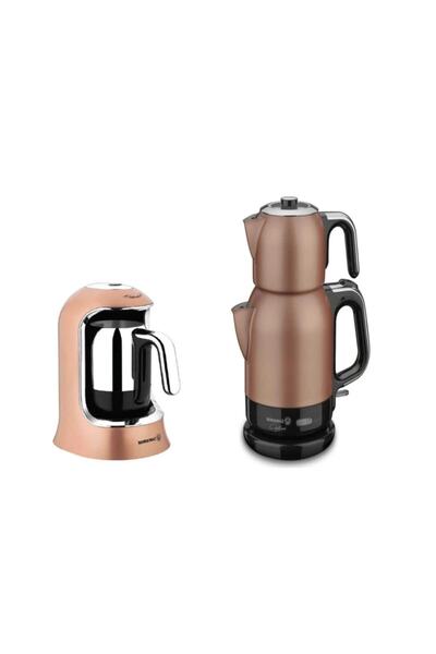 KORKMAZ 2 Li Çeyiz Seti Çaytema Kahvekolik Rosegold