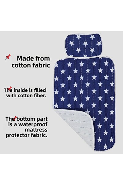 MorBebe حصيرة تغيير الحفاضات العملية، وسادة تغيير الحفاضات، غطاء العناية (أزرق داكن)