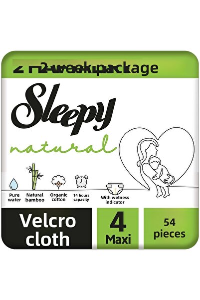 Sleepy Natural 2 Week Pack Baby Diapers Size 4 Maxi 54 Pieces