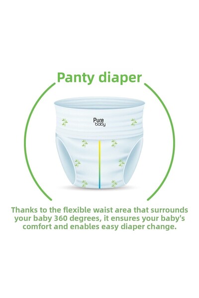 Purebaby Organic Bamboo Core Panty Diapers Single Pack Size 6 Xlarge 32 Pieces