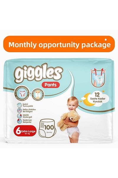 giggles Pants Panty Diaper Size 6 Xlarge 100 Pieces