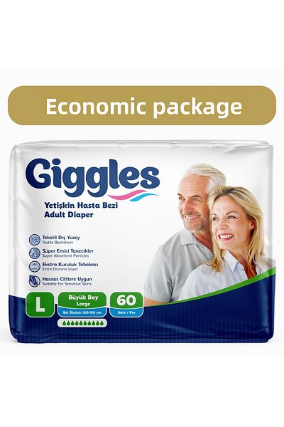 giggles Patient Diapers 30 Pack Large 2 Pack
