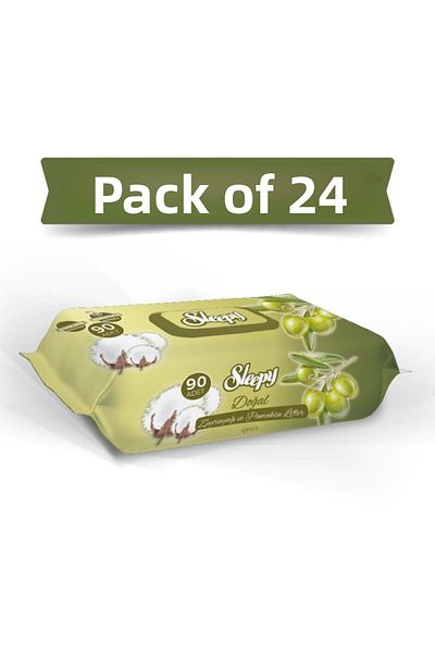 Sleepy 90 Pack Olive Oil Wet Wipes (24 Pieces)