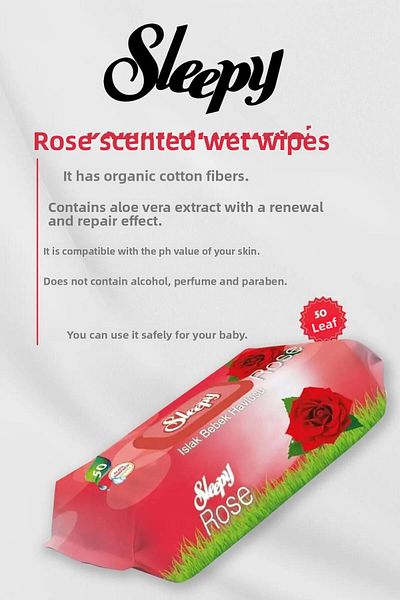 Sleepy ROSIE - BUY 16 PAY 14 Rose Scented Wet Baby Towels 50 Pcs