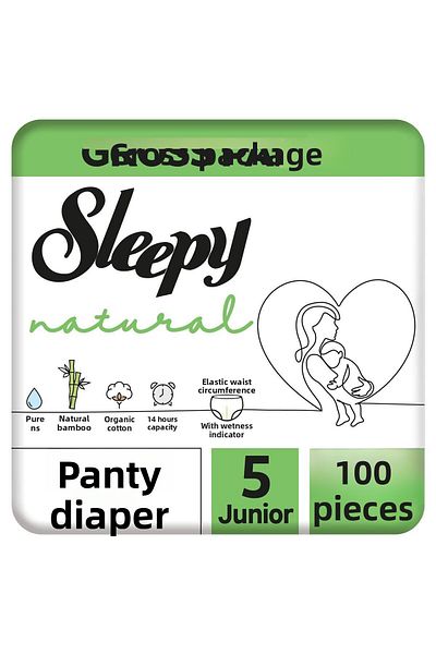 Sleepy Size 5 Junior Panty Diaper - 100 Natural Gross Pack