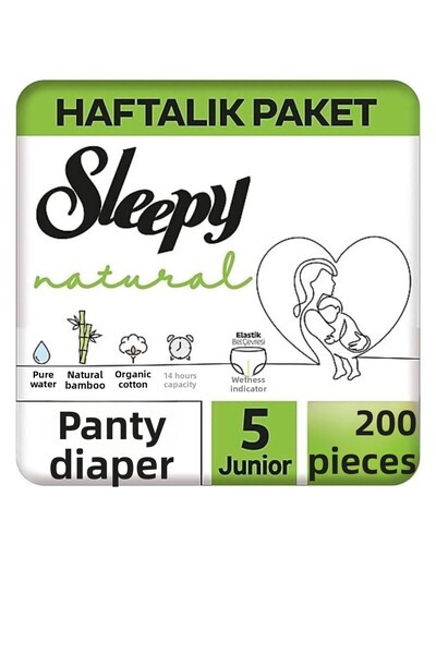 Sleepy حفاضات داخلية مقاس 5 جونيور ناتشورال - 200 قطعة
