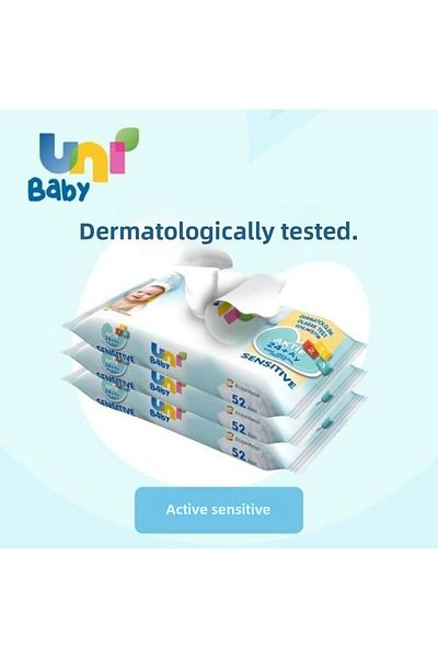 Uni Baby Active Sensitive Wet Towel 12X52 624 Sheets