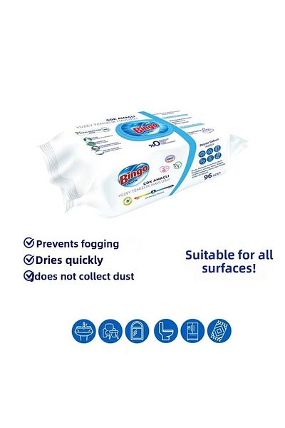 Bingo 96 Pieces of White Soap Surface Cleaning Towels