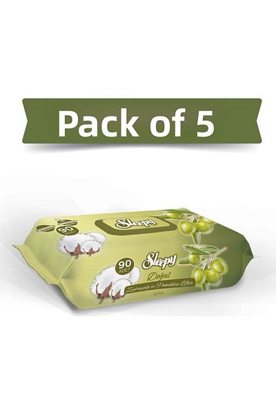 Sleepy Olive Oil Wet Towel 90Li 5 Pcs
