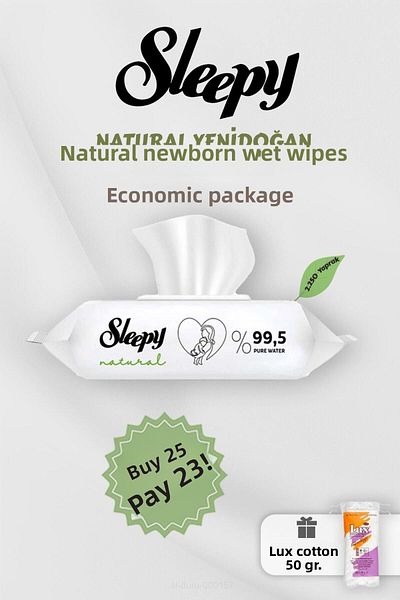Sleepy Newborn 90's Wet Wipes BUY 25 GET 23