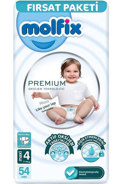Molfix Premium 7-14kg Baby Maxi Diapers - 108 Pieces, Economic Ultra Opportunity Pack