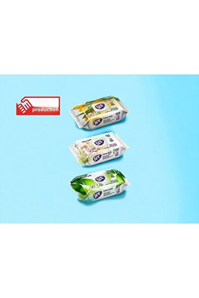 Tex 120 منشفة مبللة خالية من الكحول، 3 عبوات (120 × 3 = 360 ورقة)