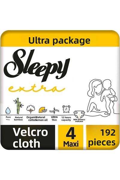Sleepy Size 4 Maxi Baby Diapers - Extra Advantageous 96Pcs
