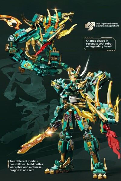 Sembo Block مجسم التنين الصيني المقدس - مجموعة مكعبات بناء مكونة من 530 قطعة