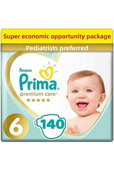 Prima Premium Care Baby Diaper Size:6 (13+kg) Extra Large 140 Pieces Super Ec...