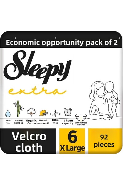 Sleepy الفرصة الاقتصادية - حفاضات أطفال للأنشطة اليومية، مقاس 6 كبير جدًا، 92...