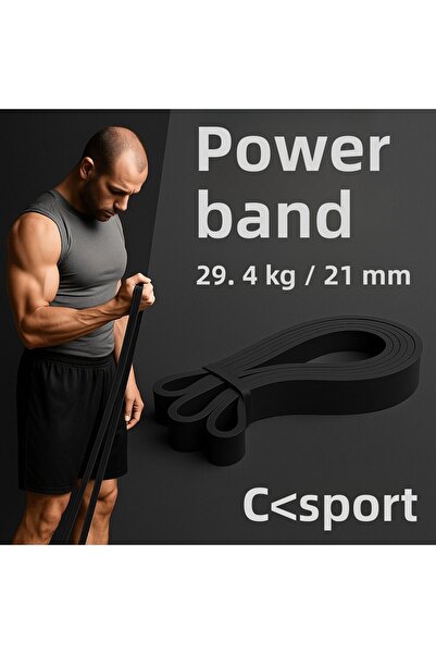 CKSpor Bandă de rezistență neagră de 21 mm Bandă de rezistență pentru fitness...