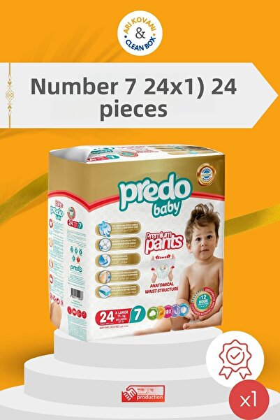 PredoBaby حفاضات بانتي بريميوم مقاس 7 (17+كجم) × كبير 24 قطعة