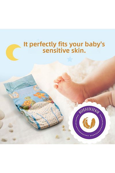 ELBEBEK ELİTE Newborn Baby Diapers - Size 1, 78 Pieces