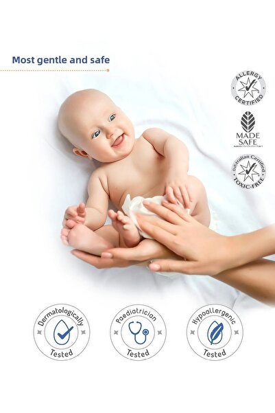 Bonfino 99.9% Water Baby Wipes, Unscented, Hypoallergenic, Chlorine-Alcohol-Paraben-Free, 60 Pieces