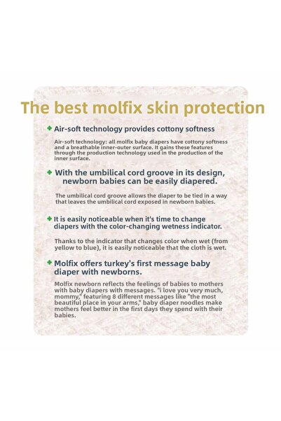 Molfix Baby Diapers Newborn Opportunity Package 3 Pieces 1 Size 2-5 Kg 264 Pieces