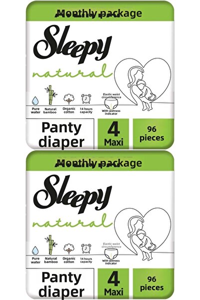 Sleepy حفاضات داخلية مقاس طبيعي - 4 (7-14 كجم) ماكسي 192 قطعة اقتصادية للغاية