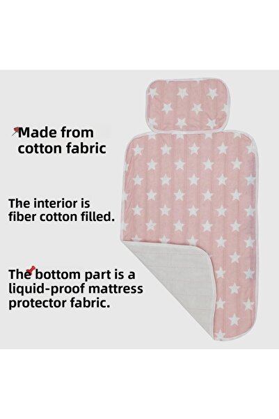 MorBebe بساط عملي لتغيير الحفاضات وغطاء للعناية بغطاء تغيير الحفاضات (وردي)