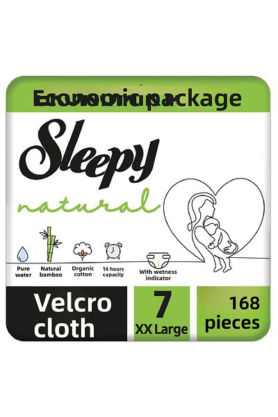 Sleepy Natural Baby Diapers Economical Pack Size 7 28x6 168 Pieces