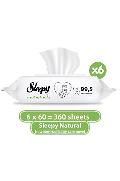 Sleepy مناشف أطفال مبللة طبيعية لحديثي الولادة 60 قطعة