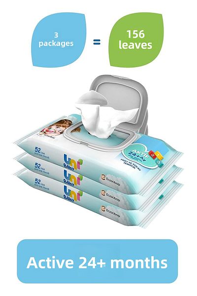 Uni Baby Active Wet Wipes 3X52 Pieces