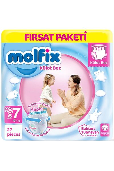 Molfix Size 7 Opportunity Package - Panty Diapers 19+ kg 27 Pieces