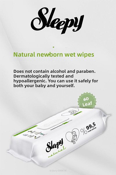 Sleepy Newborn Wet Baby Towels - Buy 17 Pay 15 60 Pieces Cotton