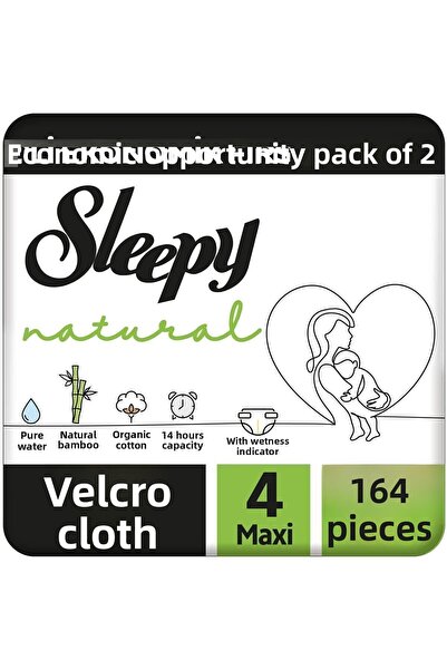 Sleepy عبوة اقتصادية مكونة من قطعتين - حفاضات أطفال مقاس 4 ماكسي 164 قطعة