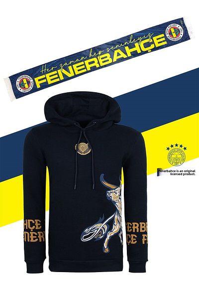 Fenerbahçe Суичър Kapili College, бик Kadıköy, комплект шал с щампа и шал