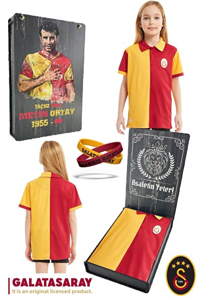 Galatasaray تي شيرت أصلي مرخص من Match Day Polo للأطفال + مجموعة سوار مع صندو...