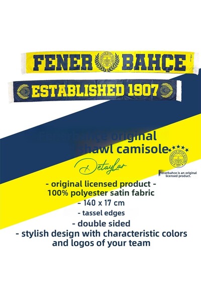 Fenerbahçe Γνήσιο άδειο 1907 Χρόνια Καναρινί Κασκόλ με Ξύλινο Κουτί