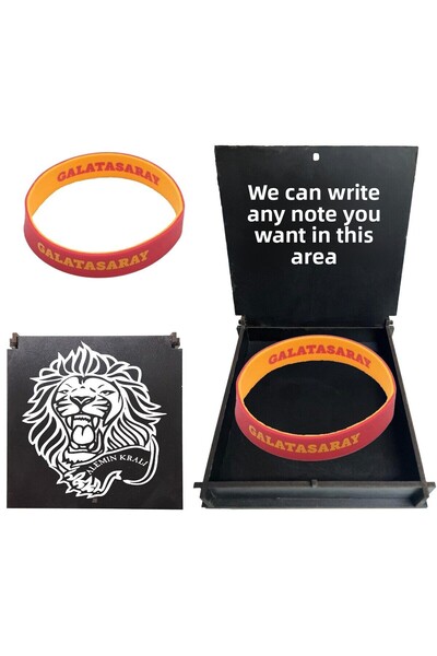 Galatasaray Licensed GS Bracelet with Gift Wooden Box