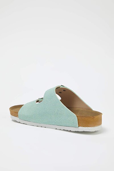 TRENDYOL SHOES Mint Dámské pantofle s dvojitou přezkou TAKSS24TE00004