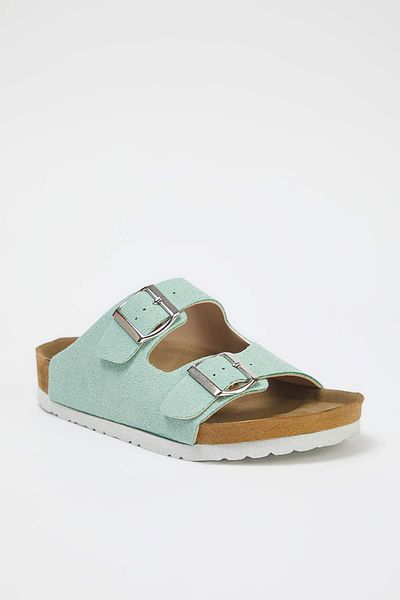 TRENDYOL SHOES Mint Double Buckle Women's Slippers Takss24Te00004