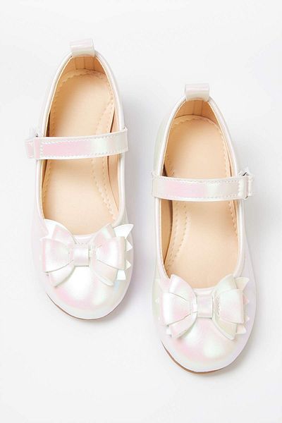 TRENDYOL SHOES Shiny Off-White Mary Jane Ankle Strap Girls Kids Mini Heeled Ballerinas Takss25Be00052