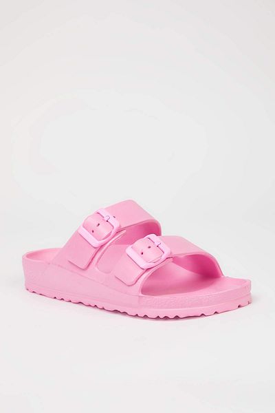 TRENDYOL SHOES Hellrosa Damen-Hausschuhe mit doppelter Band-Eva-Leichtsohle TAKSS25TE00065