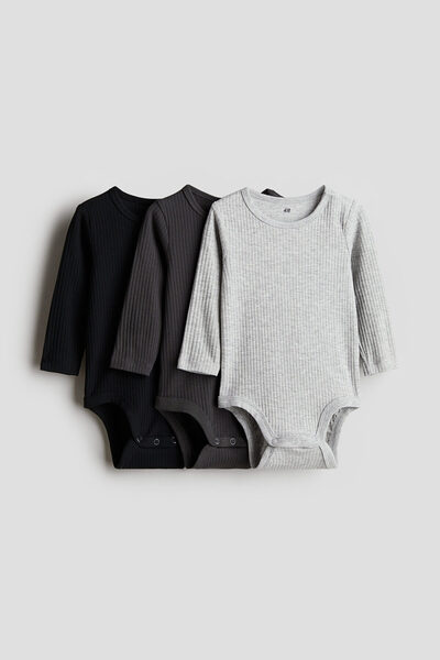 H&M 3'lü Ribanalı Body